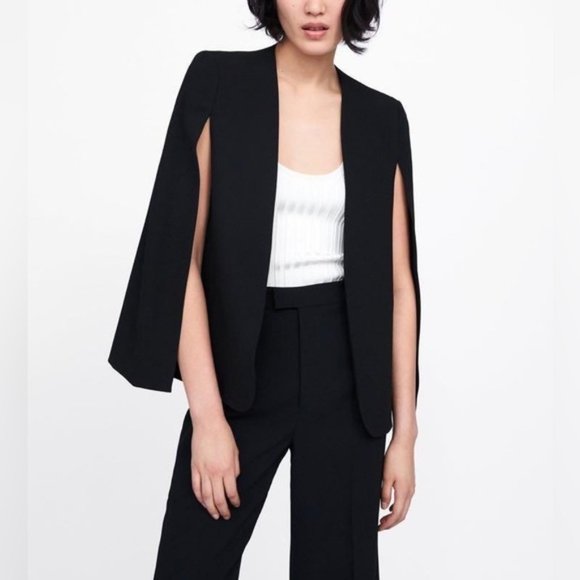 Zara Jackets & Coats Zara Cape Jacket Blazer With Arm Slits In